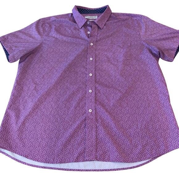 nick graham Other - Nick Graham Everywhere Purple Micro Pattern Short Sleeve Stretch Sport‎ Shirt S